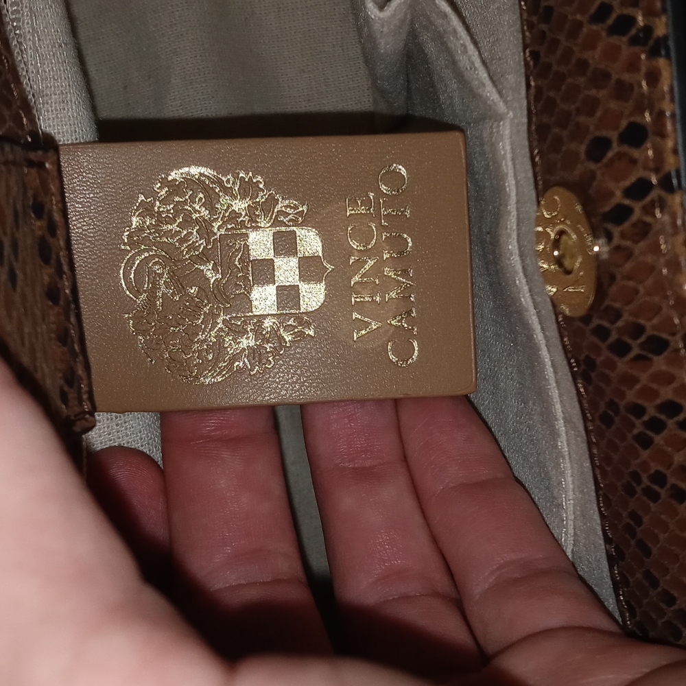 🆕 🐍HTF Vince Camuto🐍 - "Kenni" Ombre Snakeskin Print Satchel w/Square Handle - Picture 3 of 13